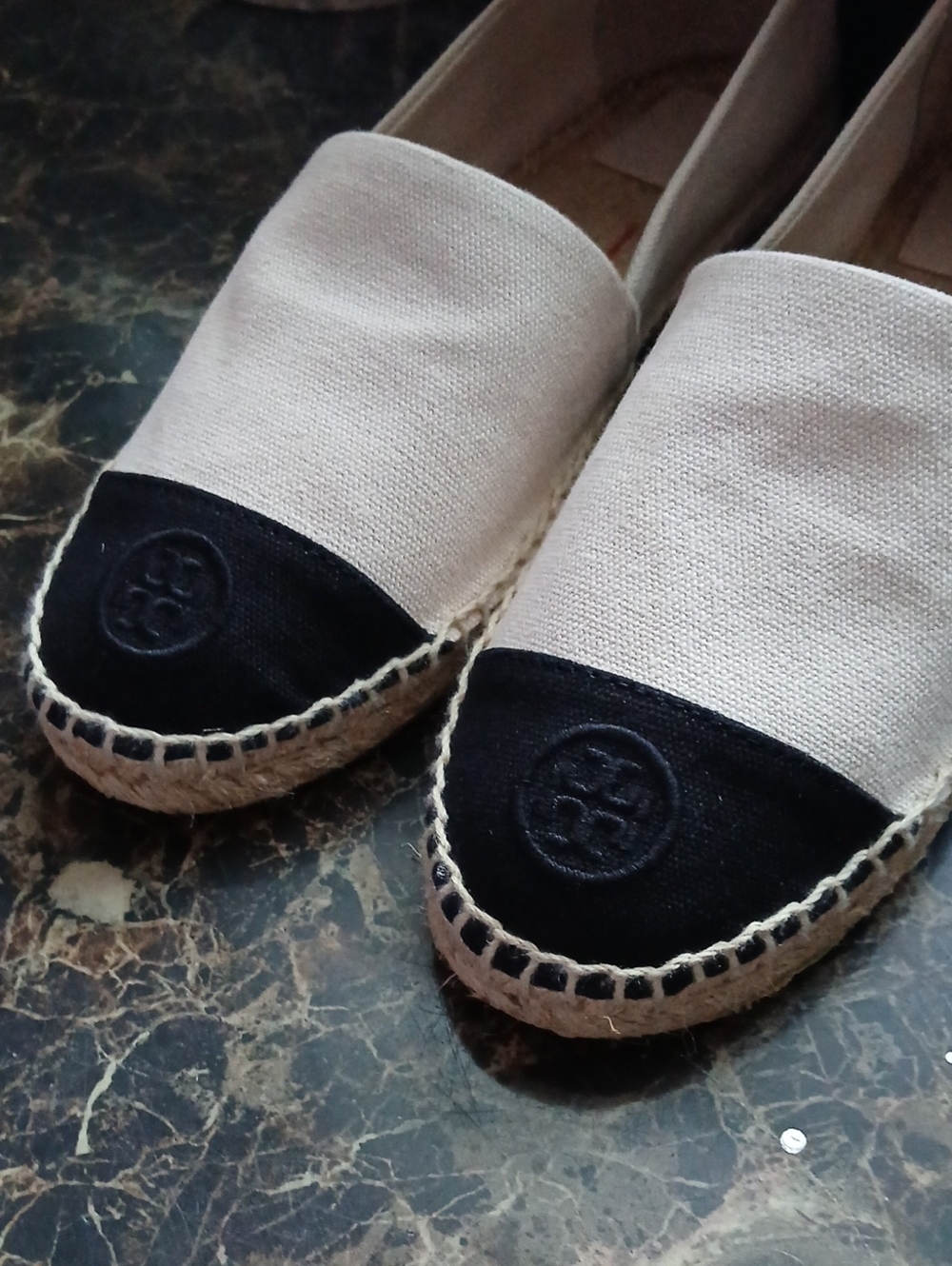Tory Burch Logo Color Block Flat Espadrille Shoes Size 10 for Women